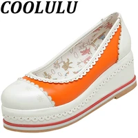 coolulu women wedges lolita pumps high heels women fashion womens pumps cute kawalii pumps shoes for women shoes size 32 43