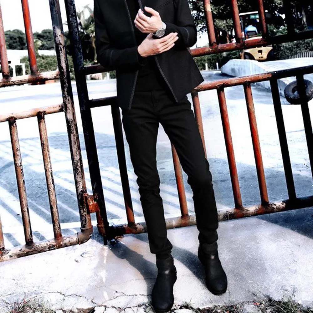 

HOT 2021 Fashion black Design Boys Men's Sweatpants Casual Long Jeans Homme Skinny Men Denim teenagers Pencil Pants jeans