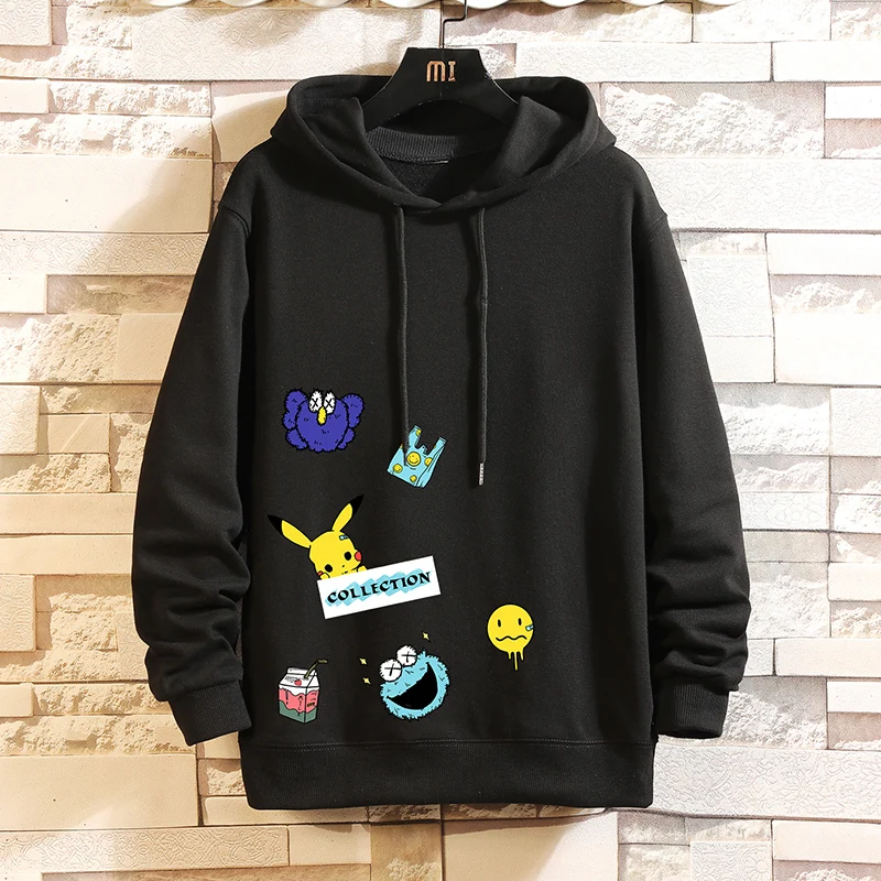 

Осень Зима 2020 мужские уличные толстовки с капюшоном толстовки черный пуловер теплые хлопковые толстовки мужские модные топы Прямая постав...