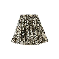 new harajuku women fashion elastic tulle short chiffon pleated skirt high waist casual sexy leopard mini elegant ladies clothes