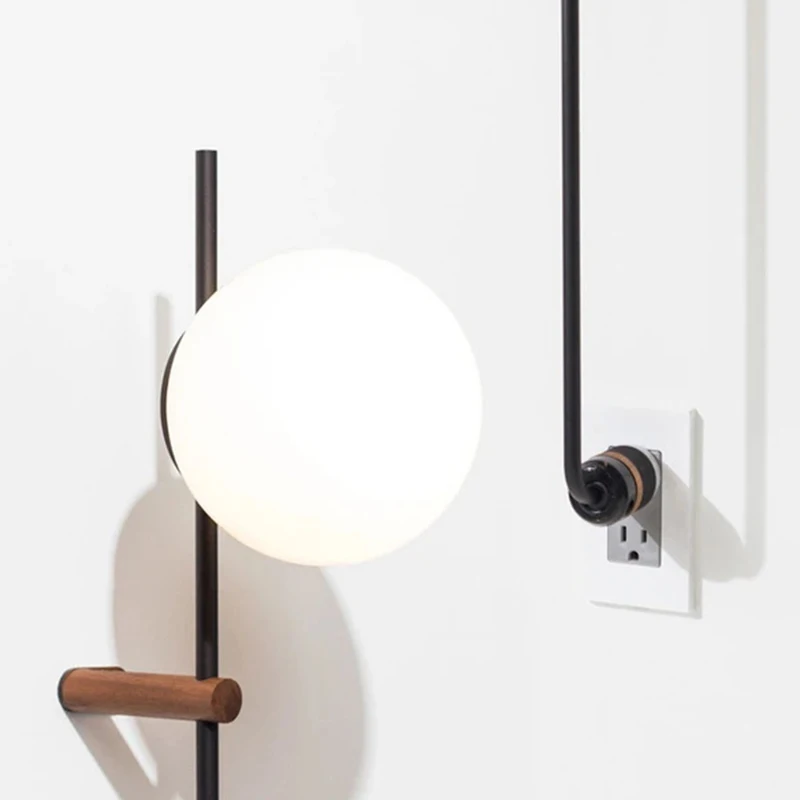 

Nordic Modern Wire Free Wall Lamp LED E14 Black Lamp Holder for Bedroom Living Room Wall Decoration Lighting