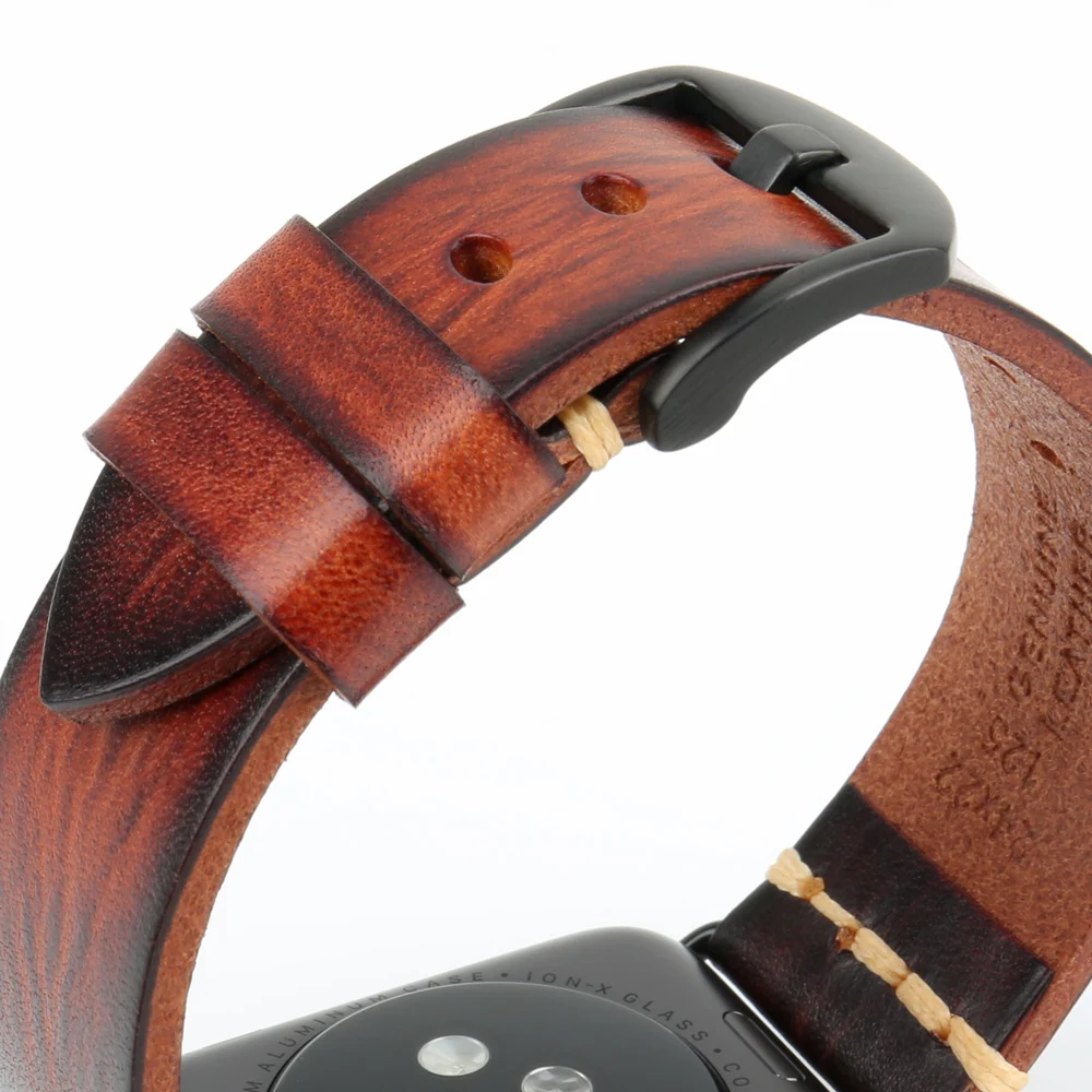 Handmade Cow Leather Strap For Apple Watch Band 49mm 45mm 41mm 44mm 40mm 42mm 38mm Series 8 7 SE 6 5 4 3 iWatch Watch Bracelet