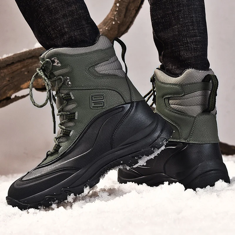 Мужская обувь Ботинки из натуральной кожи Зимние ботинки Модные теплые на