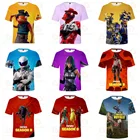 Мультяшная куртка Fortnite, топы, одежда для подростков, Детская футболка для стрельбы, 3D футболка с героями игры, футболка для мальчиков и девочек в стиле Харадзюку