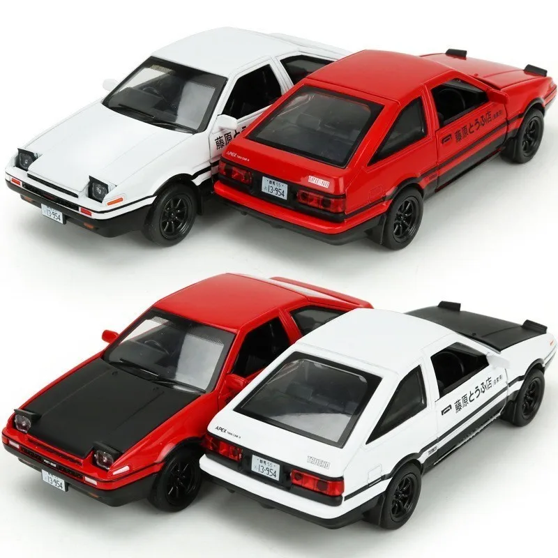 1:32 мультфильм начальный D AE86 сплав металла литья под давлением автомобили модельные автомобили RX7 тяните назад свет игрушки для детей горячий суперкар колеса