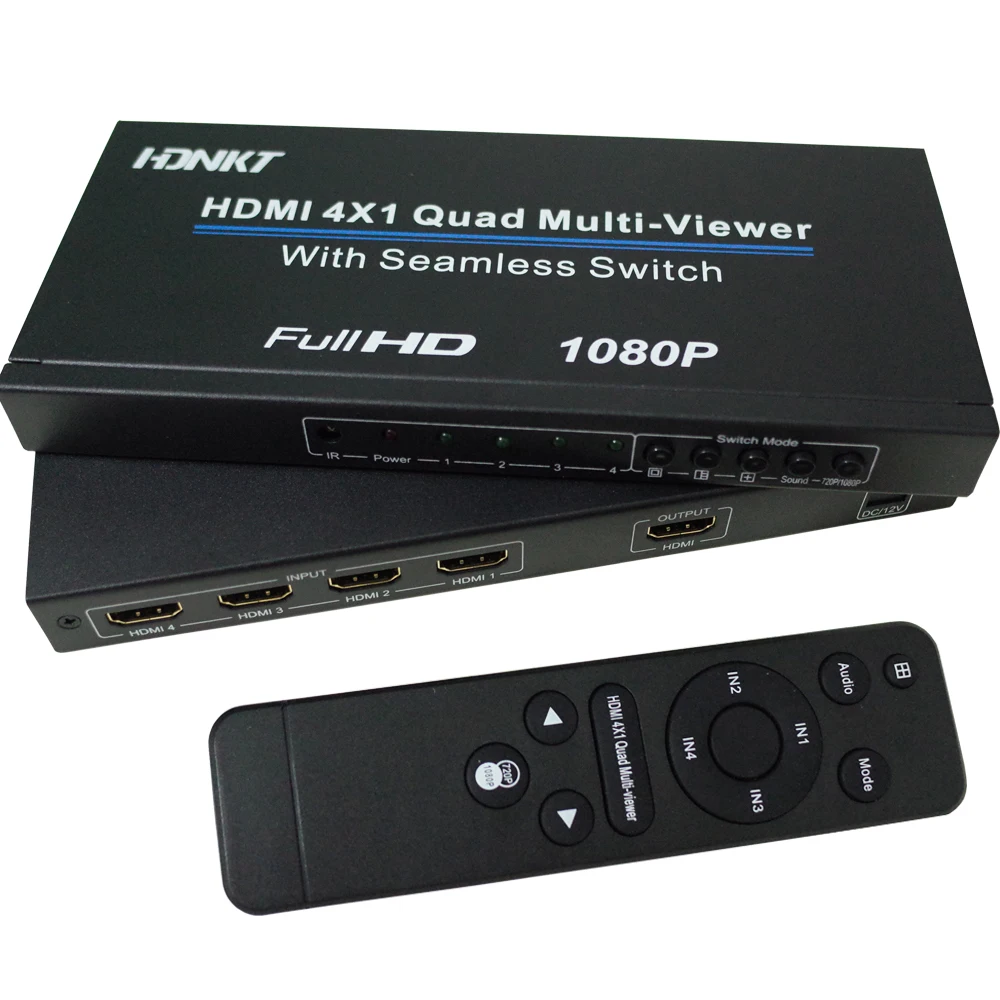 HDMI 4x1 Switch Quad Multi Viewer Splitter Ultra with Seamless Switcher HD Video 1080P Support 5 Modes for PS3/PC/STB/DVD