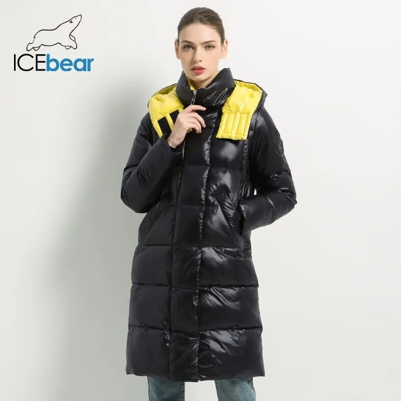 

Icebear 2021 новая зимняя женская куртка, модная женская хлопковая куртка высокого качества, женские парки с капюшоном, женские пальто, брендовая...