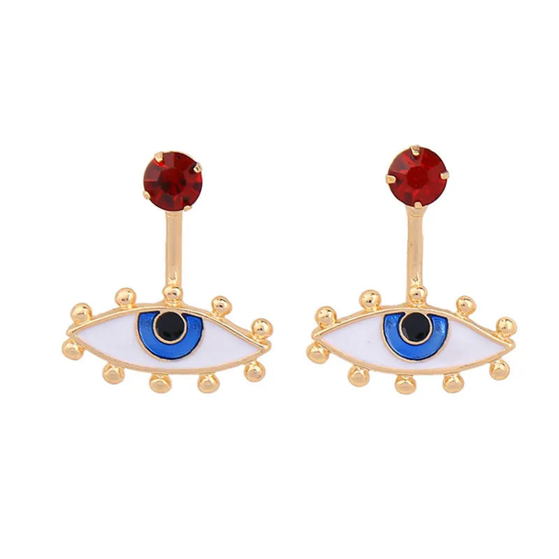 Bohemia Blue eyes stud earrings personality Vintage Hyperbole removable Red crystal women jewelry | Украшения и аксессуары