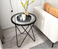 nordic side a few ins simple sofa side golden small table living room small apartment tempered glass small coffee table