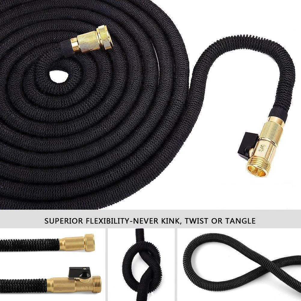 

25FT-100FT Super Telescopic Hose High Pressure Car Garden Hose Telescopic Metal Spray Gun Outdoor Garden Watering Wash Hose