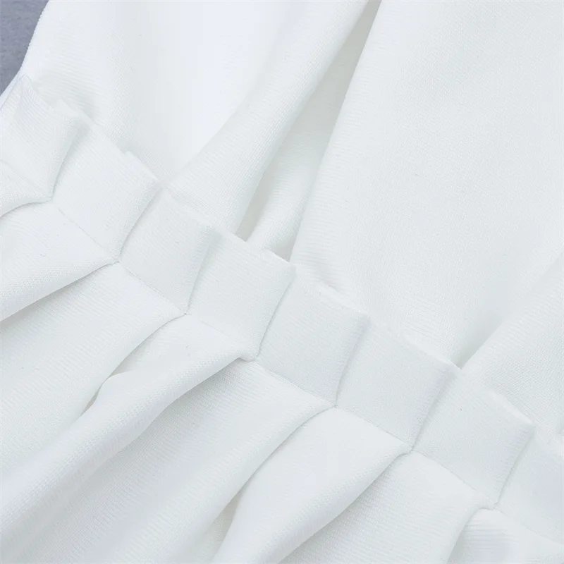 Элегантный белый женский бандажный комбинезон сексуальный без бретелек с