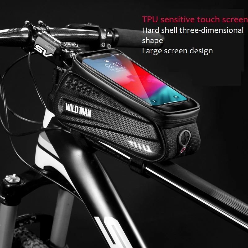 

WILD MAN 6.5 In Phone Touchscreen Cycling Bag High Capacity Hard Shell Compressive Waterproof MTB Bike Bags Bicycle Accessories