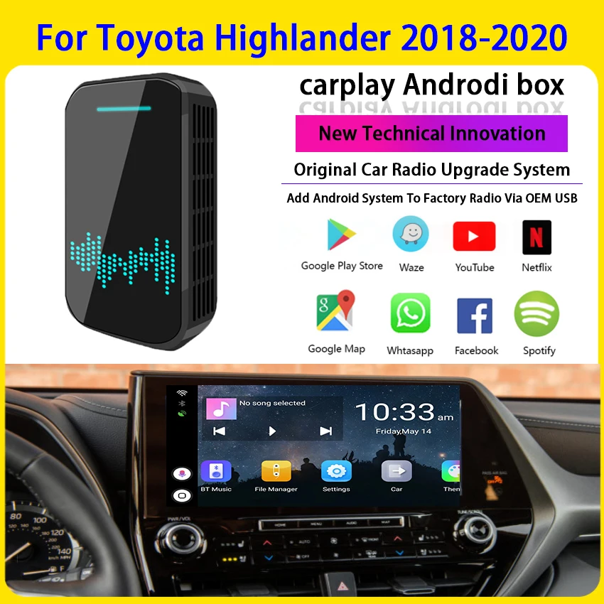 

Автомобильный мультимедийный плеер, Android 9,0, GPS, Wi-Fi, зеркальная связь, для Toyota Highlander 2018-2020