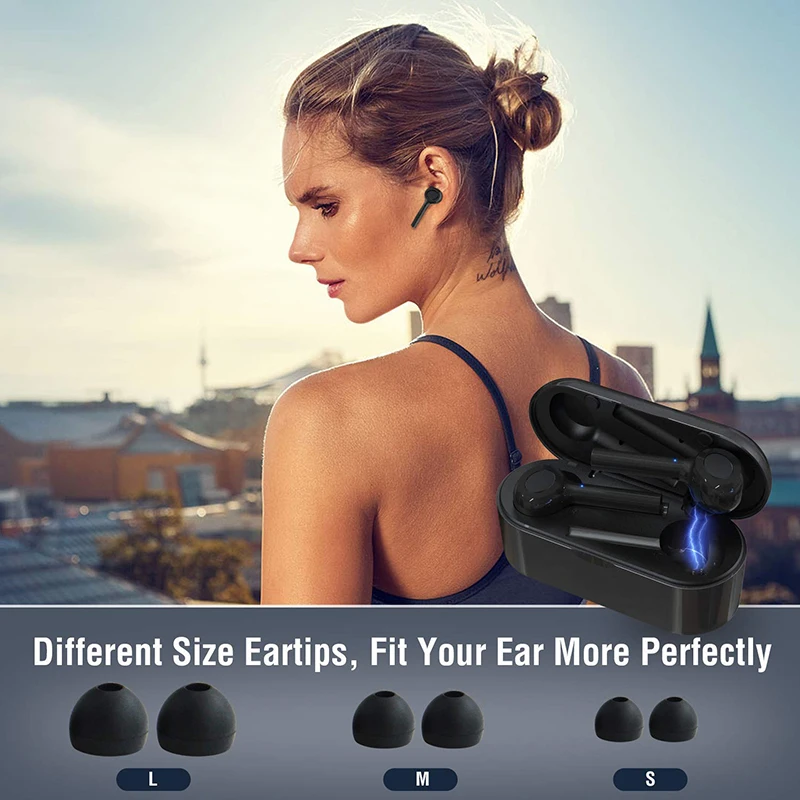 Amorno TWS T1 Bluetooth 5,0 стерео наушники TWS наушники с шумоподавлением наушники-вкладыши с микрофоном Handsfree 1000 мАч Внешний аккумулятор