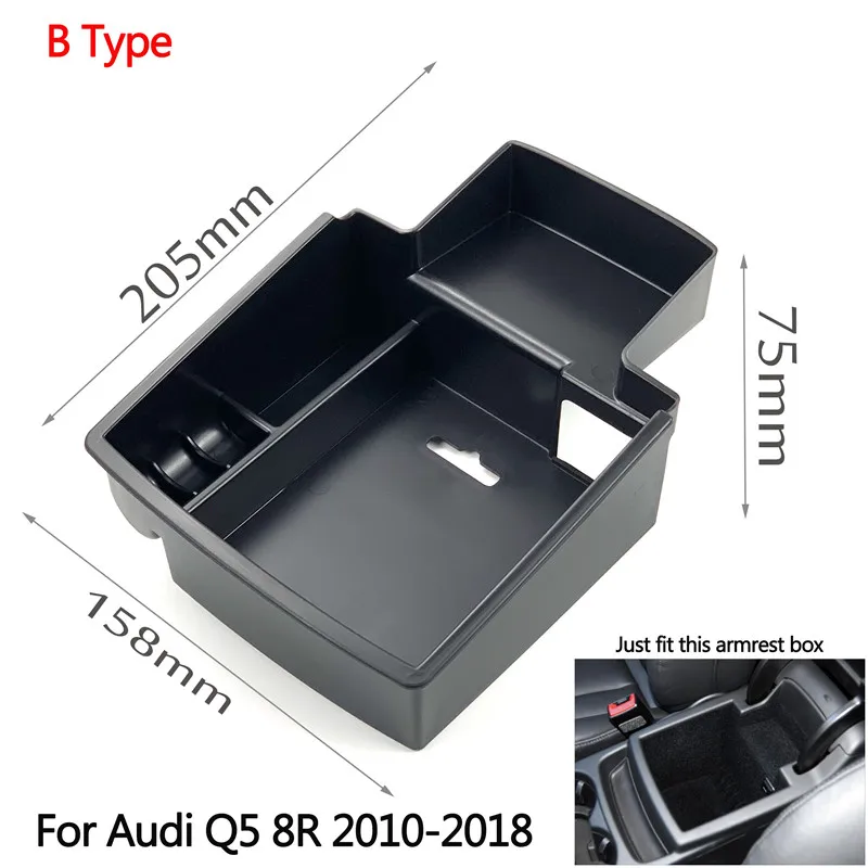 B type for Q5 Автомобильный органайзер для укладки, ящик для хранения подлокотника, чехол для Audi A3, A4, A5, S5, Q3, Q5, хэтчбек, седан, аксессуары - Название цвета: B type for Q5