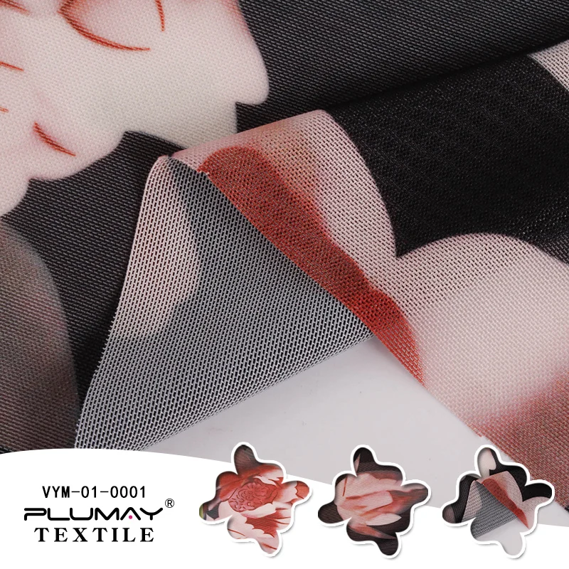 Эластичная сетчатая ткань из спандекса с цифровой печатью для гимнастики