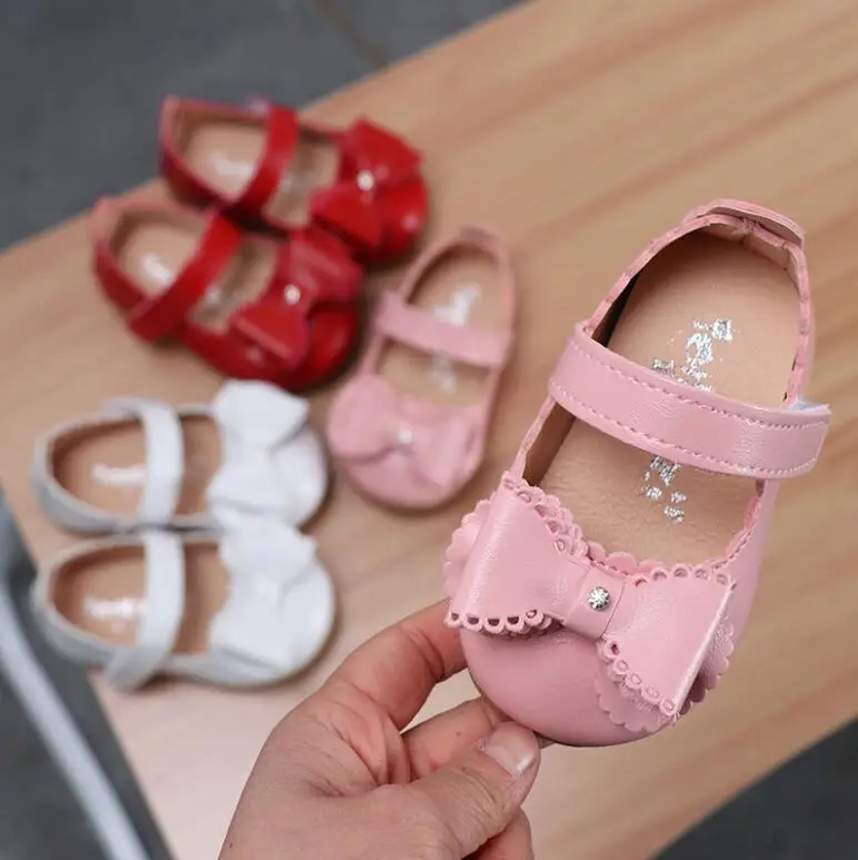 2021 обувь для девочек бантом бабочкой Туфли Стразы Для маленьких Вечерние кожаные