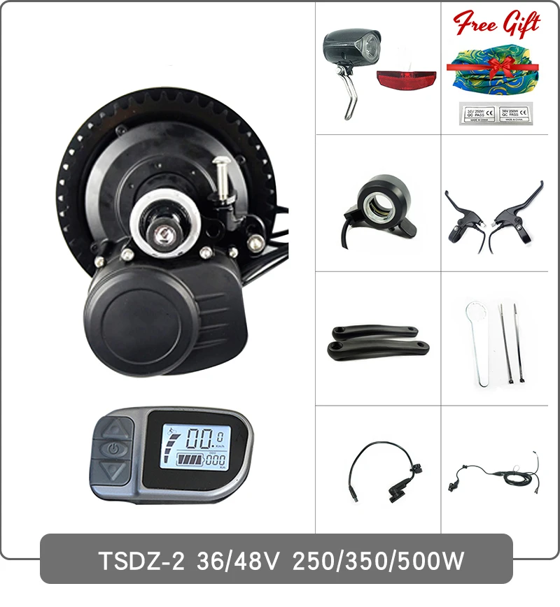 TSDZ 2 Tongsheng 36V 250W 350W 500W 48V 500W XH18 крутящий момент Сенсор Mid центральный мотор электрический велосипед Байк, способный преодолевать Броды комплект с Батарея