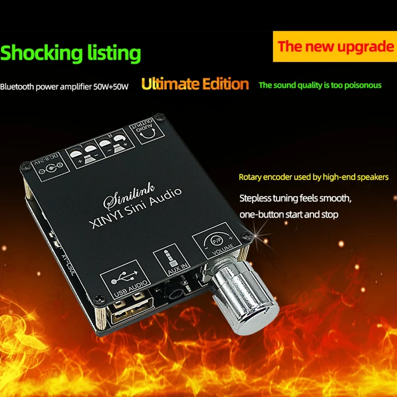 

XY-C50L MINI Bluetooth 5.0 Wireless Audio Digital Power Amplifier Stereo Board 50Wx2 Bluetooth Amplificador 3.5MM USB