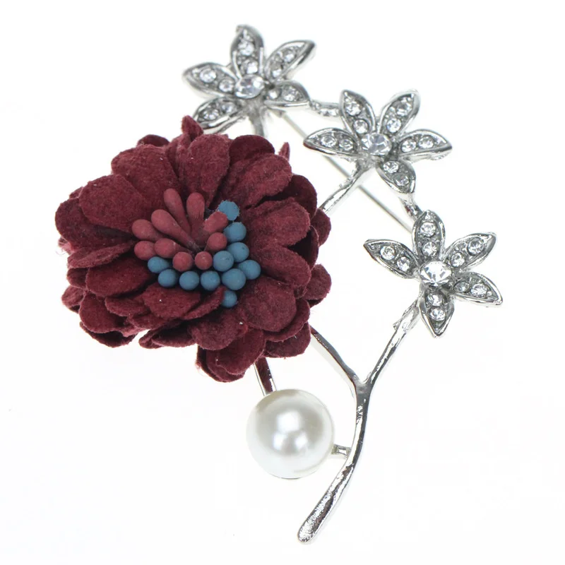 

Handmade flower metal diamond brooch decoration accessories DIY decoration female dress with fashion gifts