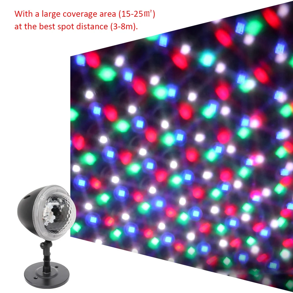 5 Вт 4 светодиода Снежинка проектор сценический свет с дистанционным управлением