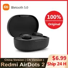 TWS-наушники Xiaomi Redmi Airdots 2, оригинальные беспроводные Bluetooth-наушники, стереонаушники с басами 100%, с микрофоном и шумоподавлением, Air2, 5,0