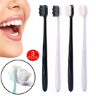 3 шт., портативные сверхтонкие мягкие щетки Зубная щетка для взрослых с щетиной для чувствительных десен и зубов, для глубокой чистки полости рта