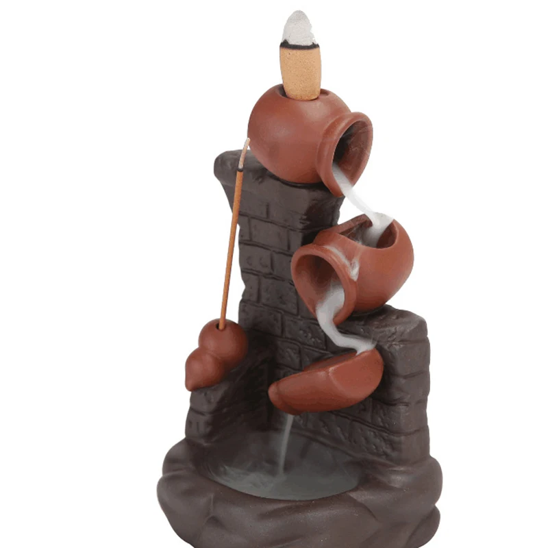 Incense Holder Flow Backflow Ceramic Tower Burner Statue Figurine Crafts | Дом и сад