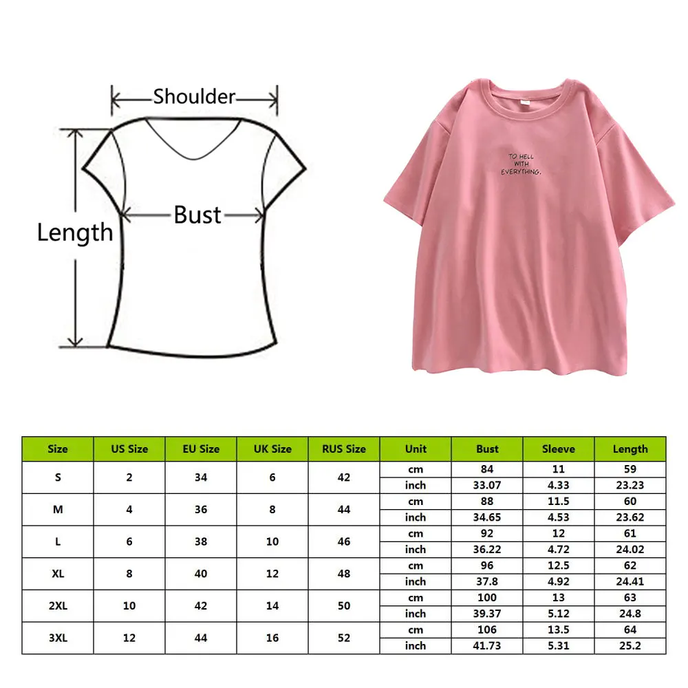 

Women Short Sleeve T-shirts Letter Printing Korean Style Leisure Women 2021 Fashion Summer Tops Tee Harajuku Woman T-shirt