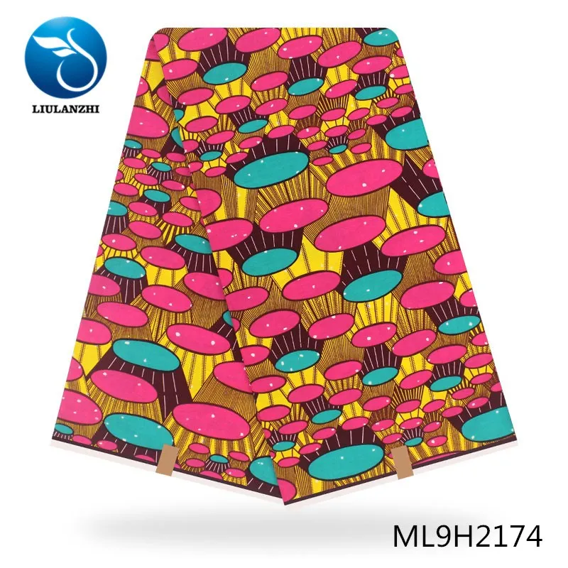 

LIULANZHI African wax fabrics 100%Cotton fabric ankara wax fabric real wax for dress free shipping ML9H2174-ML9H2207