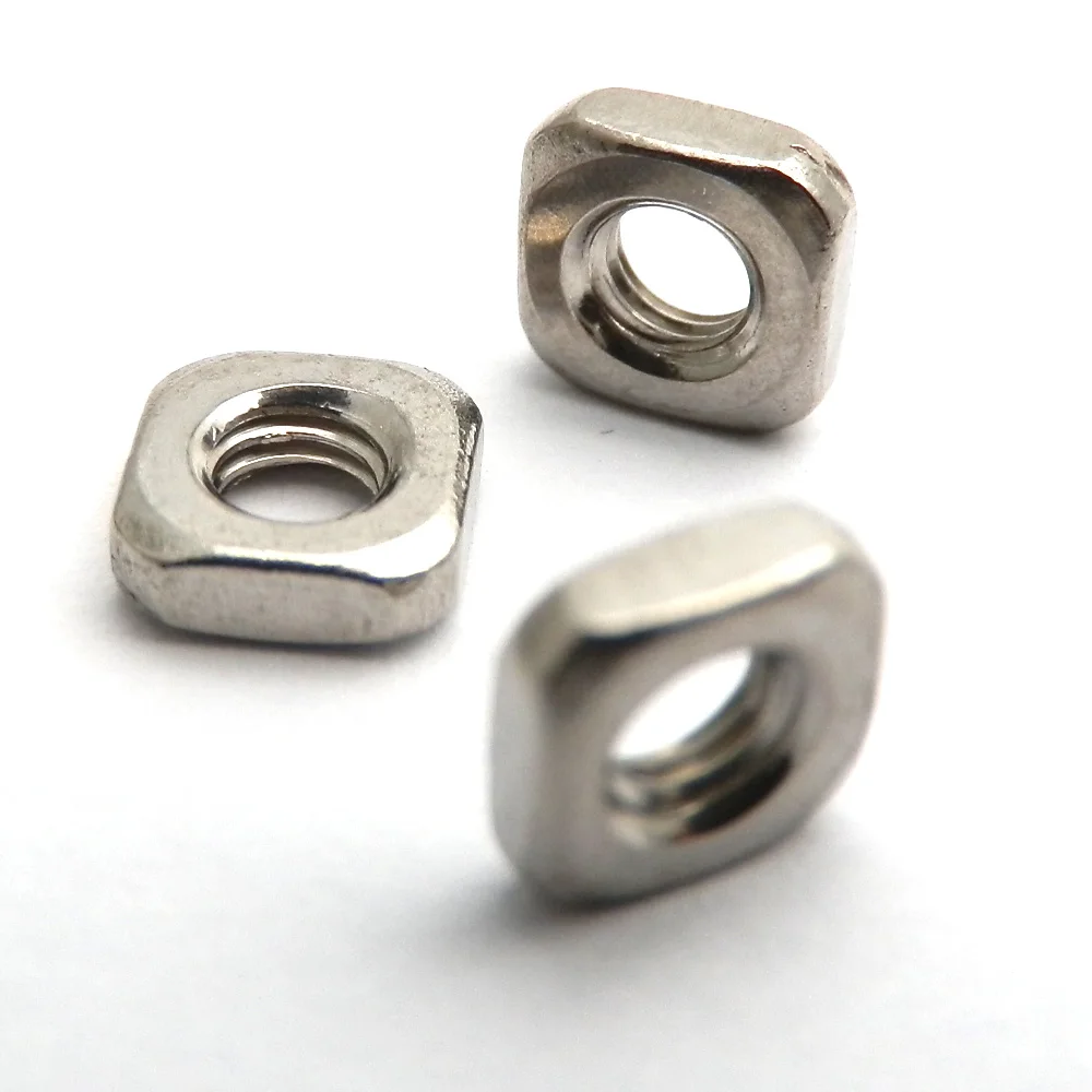 

100pcs/lot M3 M4 M5 M6 M8 Square Thin Nut A2 304 Stainless Steel Square Nuts DIN 562