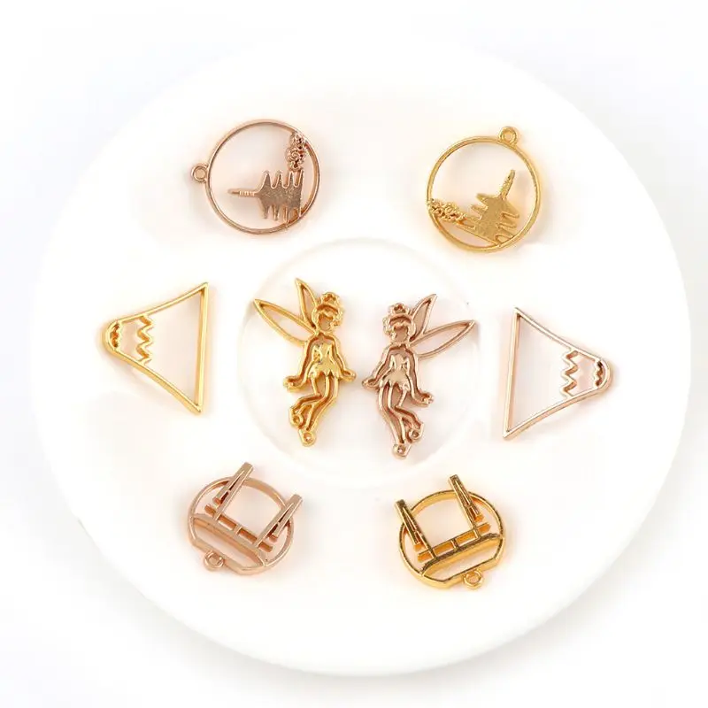 4 шт. японская Гора Фудзи УФ Рамка кулон открытая гнездовая оправа Смола ремесло