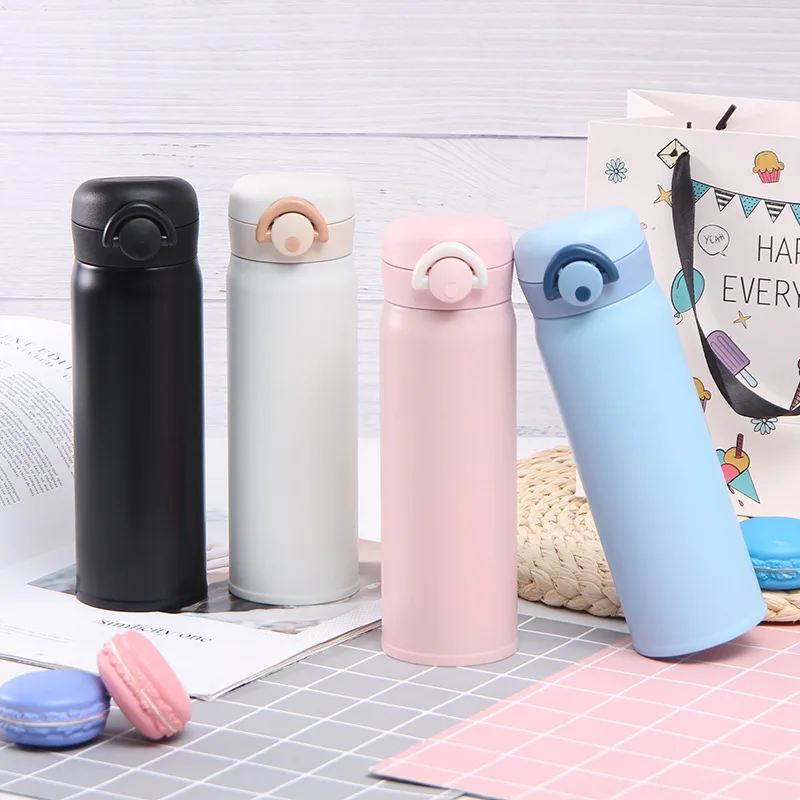 

Stainless Steel Thermos Flask Insulated Cup Travel Water Bottles Car Vacuum Kettle Outdoor Portable Bottles 500ml Milk Juice Cup