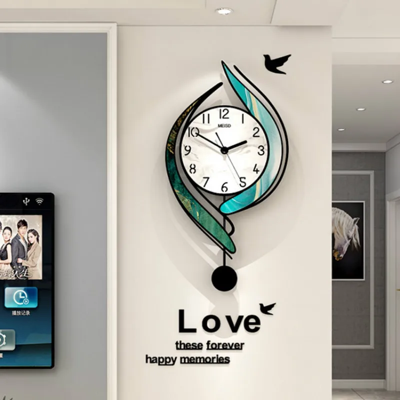 

Modern Design Wall Clock Luxury Large Pendulum Living Room Nordic Creative Simple Wall Clock Mute Reloj Pared Home Decor DA60WC