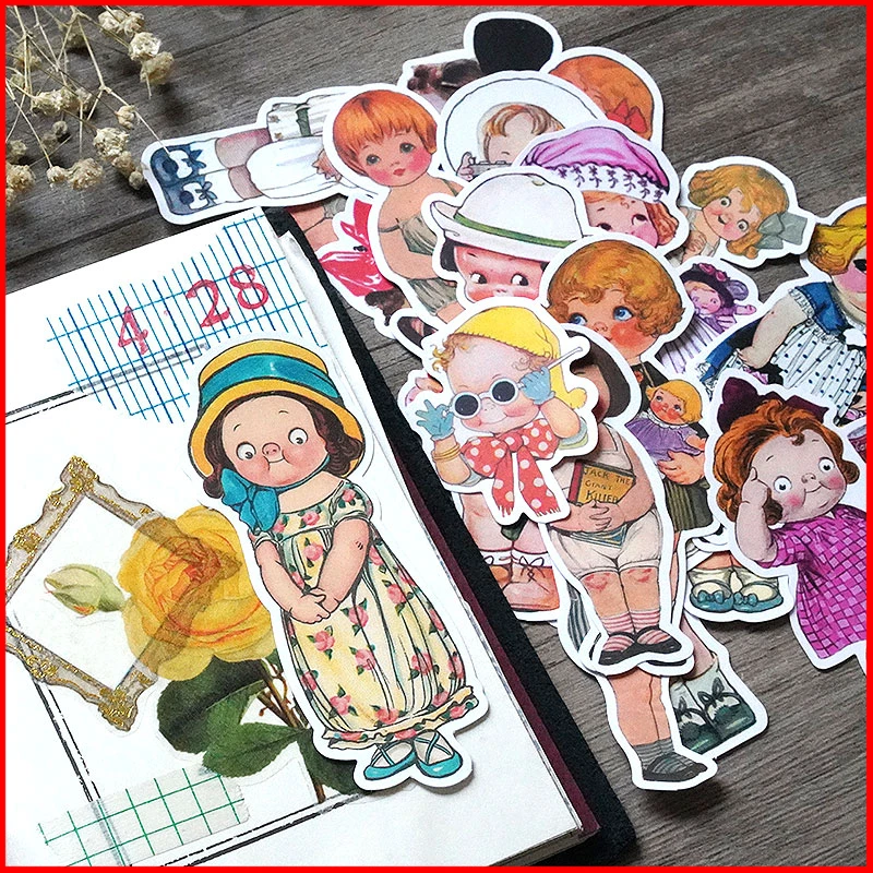 Кукла девочка материал Винтаж персонализированный альбом для стикеров