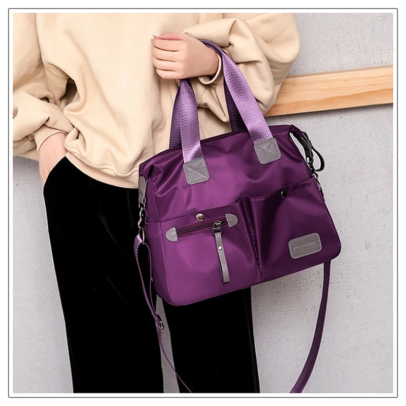 Разноцветная женская сумка из ткани Оксфорд нейлоновая через плечо диагональная