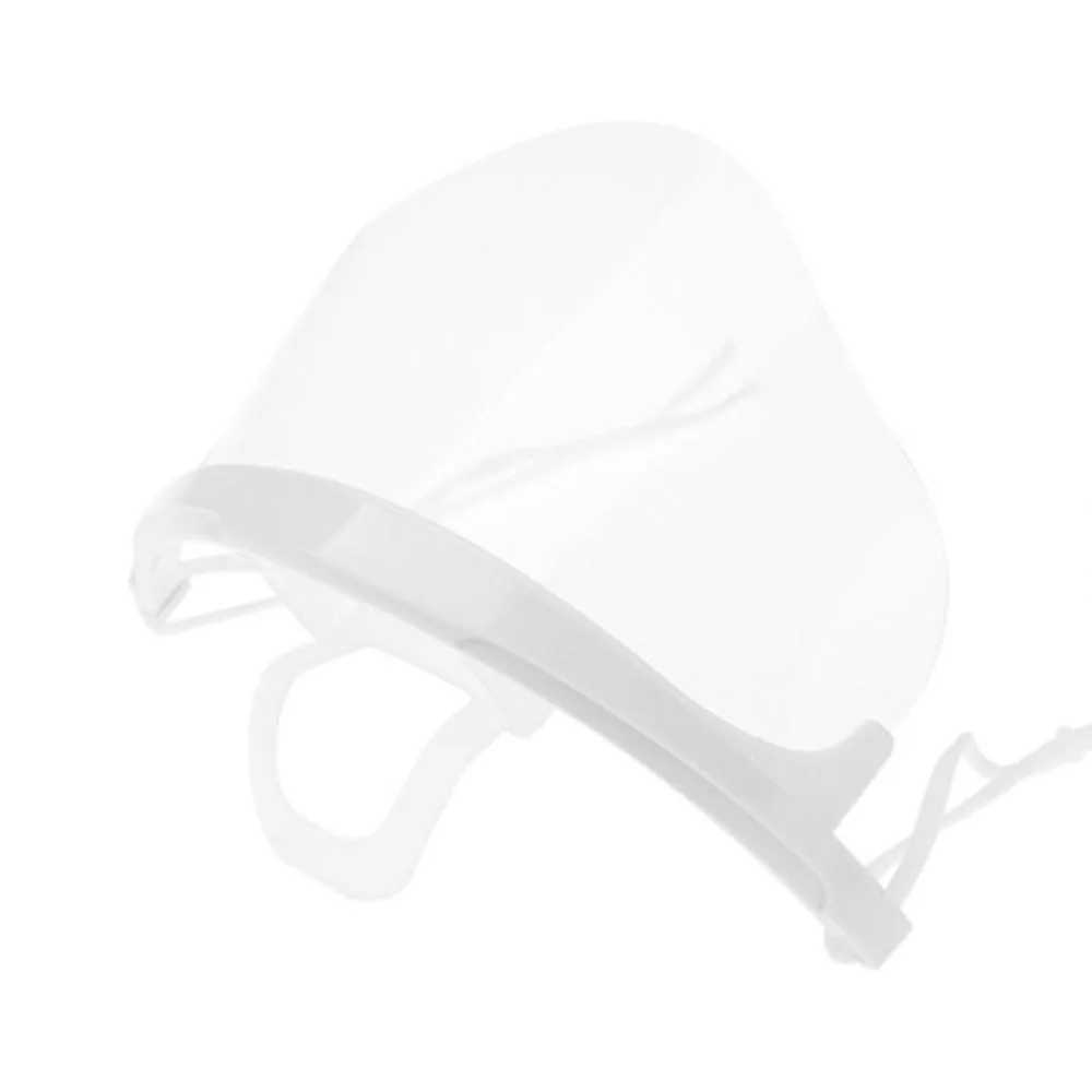 

50PCS Petal Shape Transparent Masks Anti Fog Catering Food Hotel Plastic Kitchen Restaurant Masks Lens Height 7CM