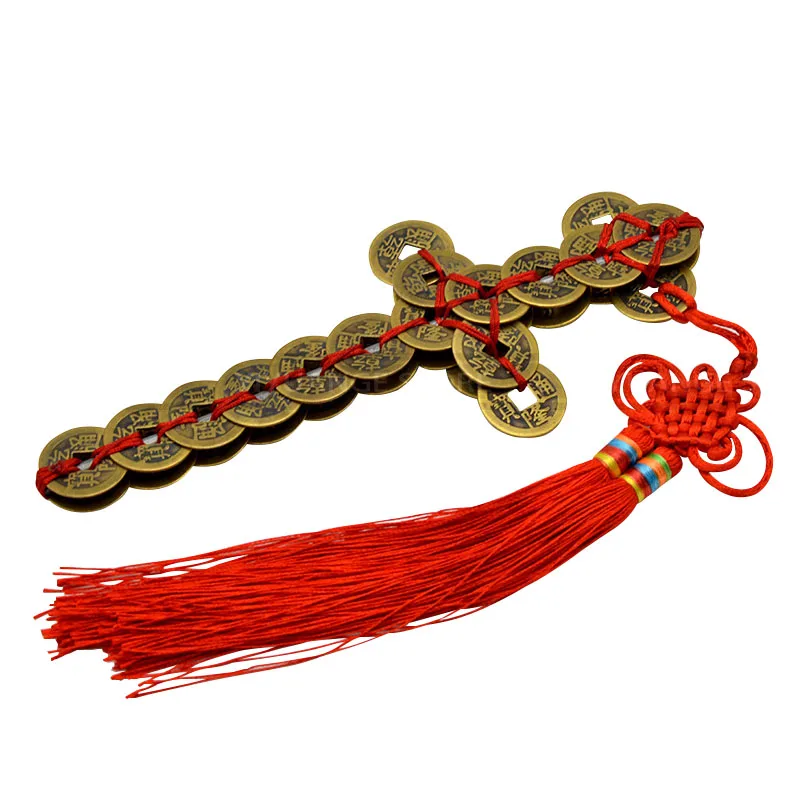 Фэн шуй медная монета Меч украшения Искусственный меч для защиты I Chi|ornaments