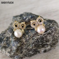 shinygem natural baroque pearl earrings for womens hand cut craft roundbeads fashion jewelry party luxury accessories earring