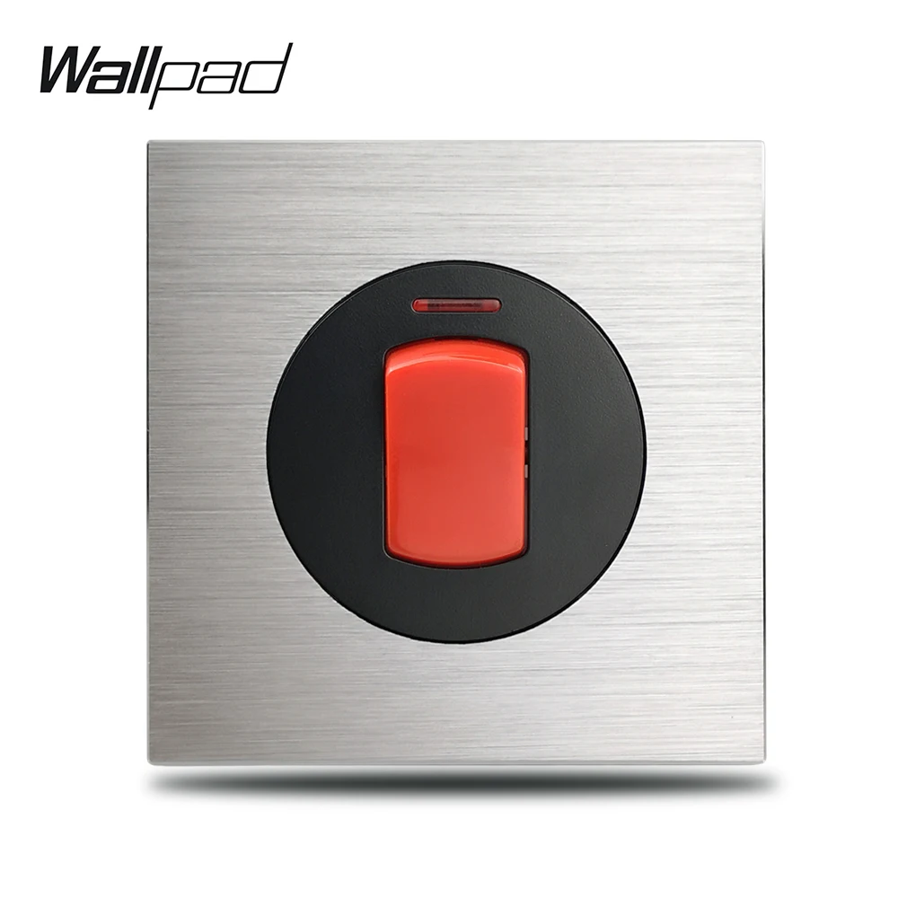 

Wallpad Grey L6 Double Pole Cooker Switch Water Heater Switch 20A 45A For AC Air Conditioner Brushed Silver Aluminum Plate