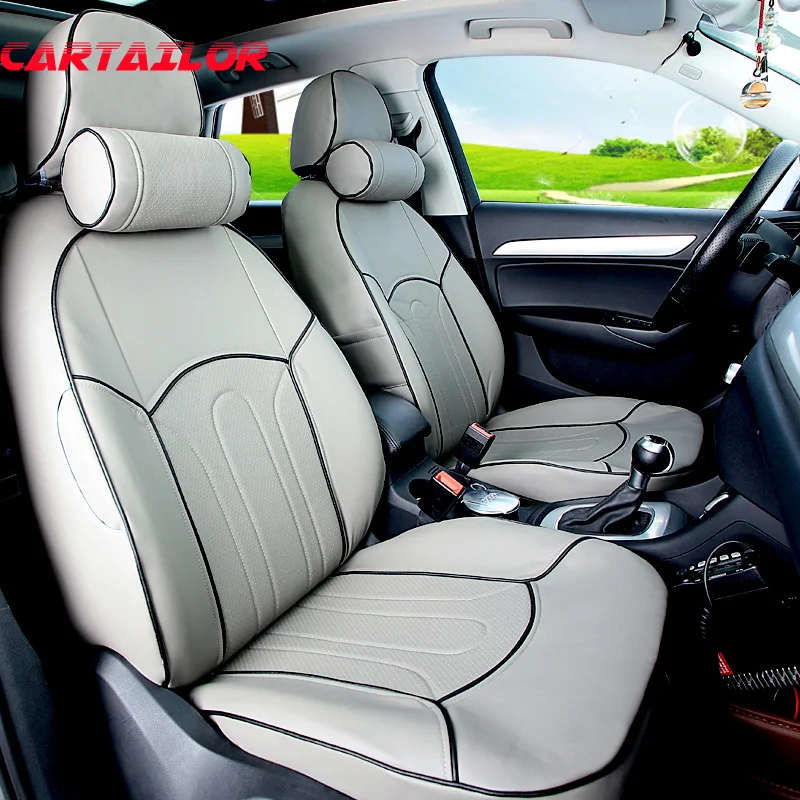 

CARTAILOR PU leather car seat cover custom fit for Subaru Legacy 2010 2008 2015 seat covers accessories set black seats supports