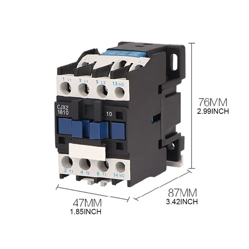 

Rail Mount Industrial CJX2-1810 AC Contactor 220V 50Hz Coil 18A Three Phase 1NO