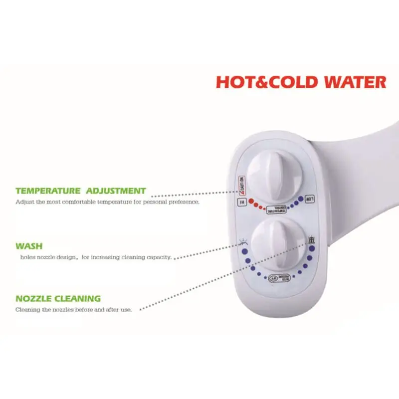 Насадка На сиденье унитаза для биде распылитель горячей и холодной теплой воды