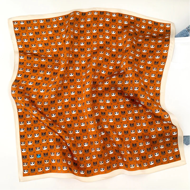 Дизайнерский квадратный шарф 2022 из 100% натурального шелка с животным принтом