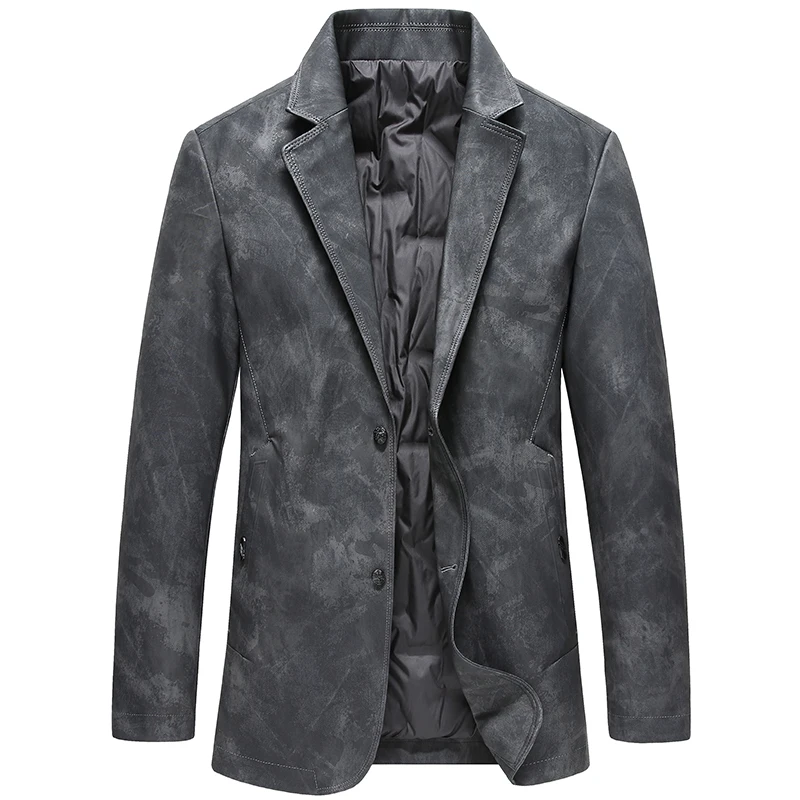 

High Quality Men's Feather Suit Casual Suit Jacket Men Single Breasted Jacket Autumn and Winter Thicken Slim Fit Wear Men Blazer