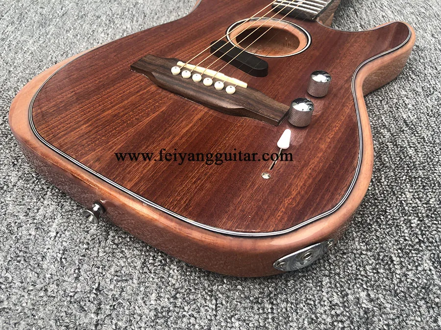 fabrik direkt verkäufe 6 string elektrische gitarre akustische gitarre dual zweck gitarre rose holz griffbrett rose holz brücke po free