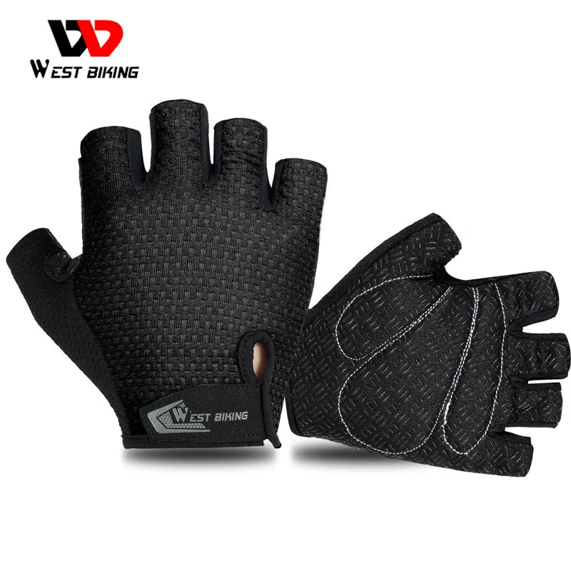 

WEST BIKING Summer Cycling Gloves Men Breathable Half Finger Mittens Anti Slip Pad MTB Mountain Road Bike Sports Gloves Women