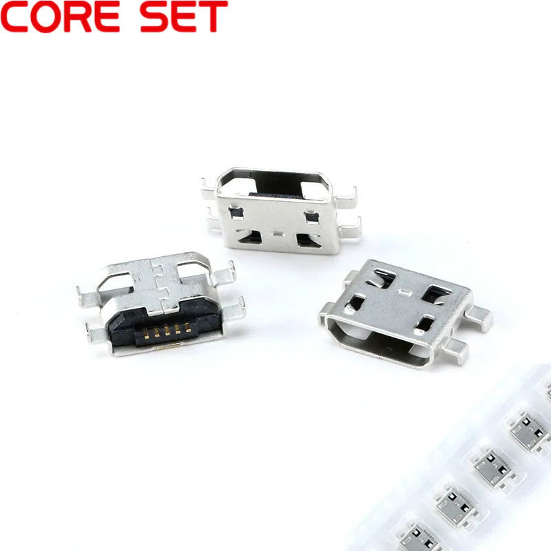 100 шт. разъем Micro USB 5pin B типа мама|Соединители| |
