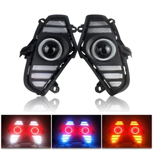 LED DRL Daytime Running Light Fog Lamp Cover With Trunning Yellow Signal Waterproof For Toyota RAV4 2019-2021 Fog Light Assembly