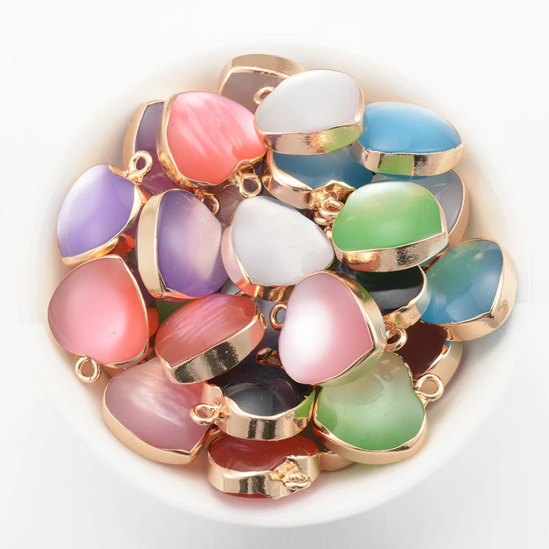 

10PCS Enamel Charms Supplies Small Size Resin Love Heart Charms For Handmade Fashion Pendant Jewelry Making DIY Accessories
